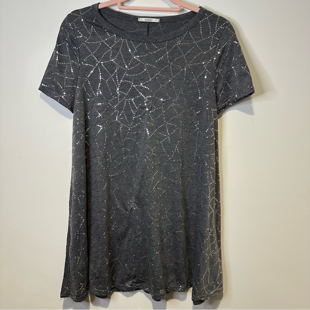 acemi sequin tunic top size medium